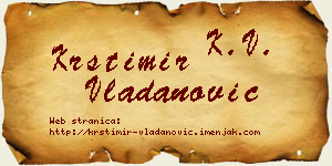 Krstimir Vladanović vizit kartica
